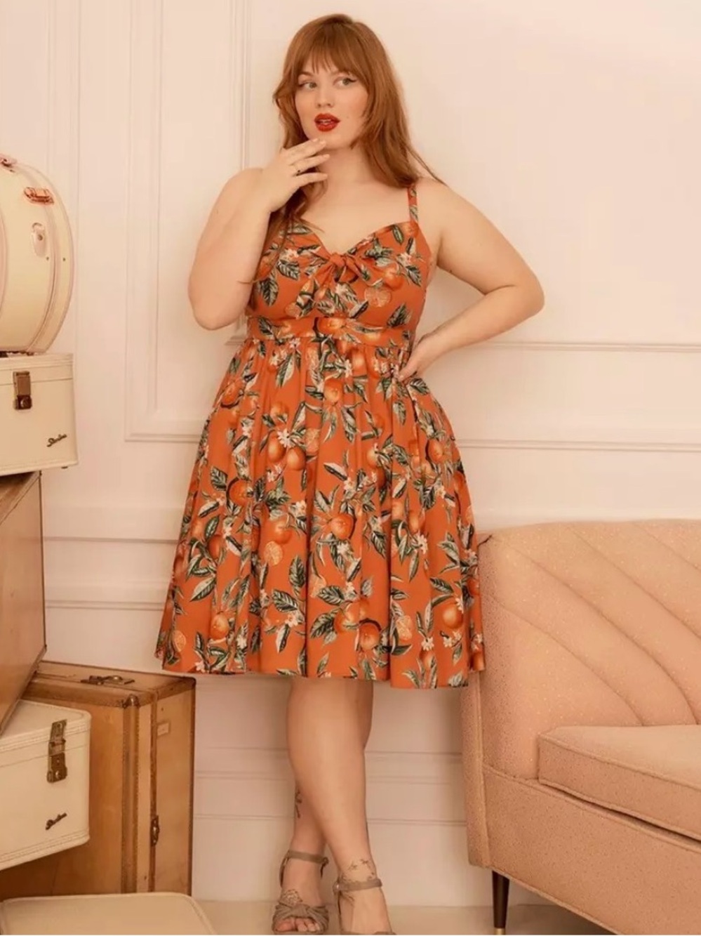 Torrid Retro Chic Tie Front Mini Skater Dress Tiki Print